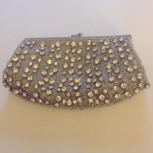 Glint Hand Beaded evening bag with chain strap.